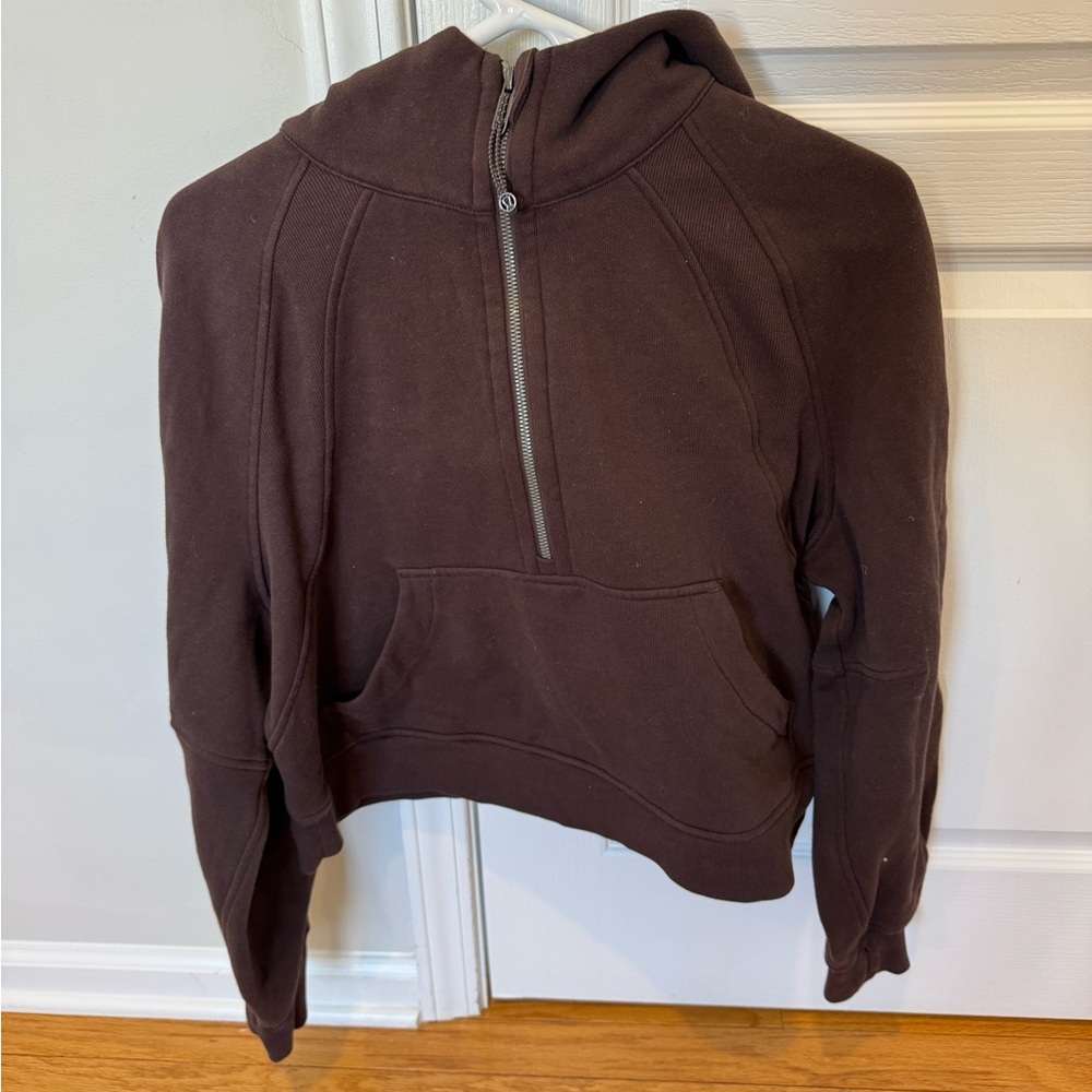 lululemon womens brown scuba top